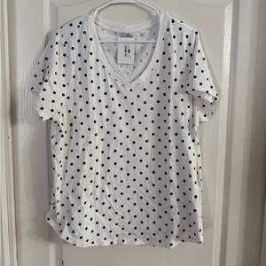 Gap Women’s White Black Polka Dot Blouse NWT Sz XL. F-32